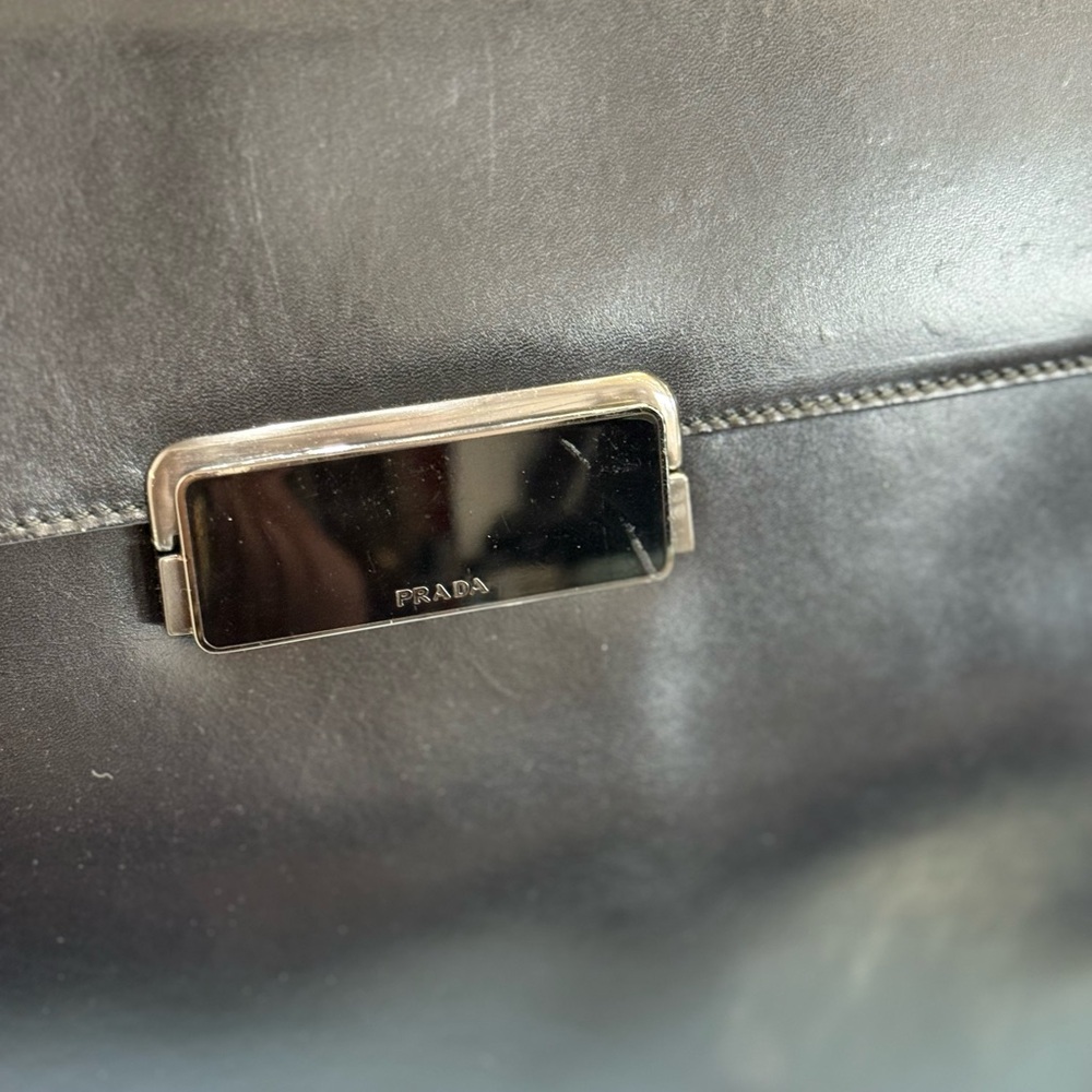 Pre Owned Prada Vintage Black Leather Shoulder Bag - Picture 3 of 4